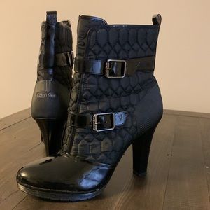 Calvin Klein quilted leather ankle boot